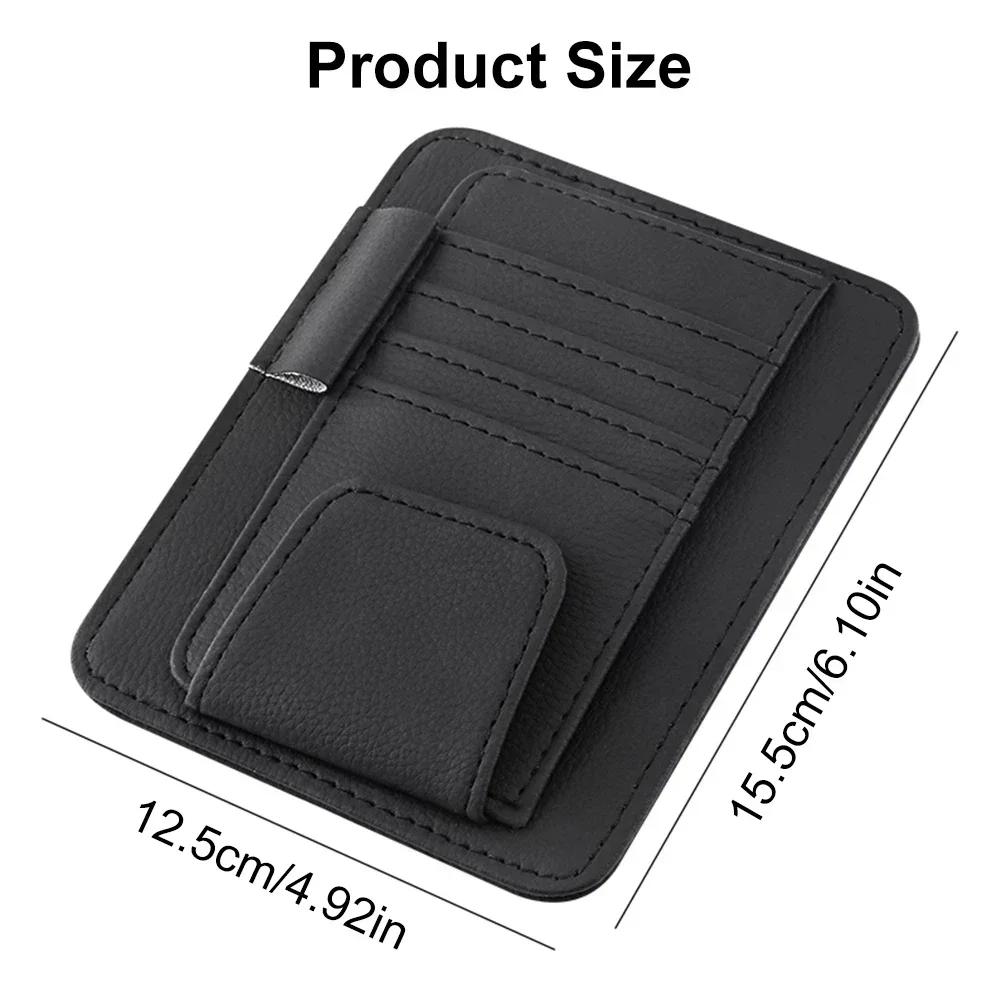 Car Sun Visor Organizer Multi-Pocket Auto Interior Accessories Pocket Organizer Car Document Storage Pouch Glasses Holder