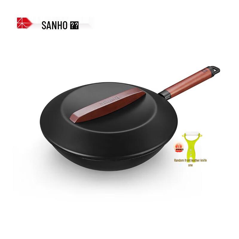 SANHO 30cm Pure Iron Wok