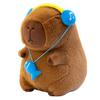 30cm Capybara Plüschtier mit blauen Kopfhörern & Fischkette, Hergestellt aus weicher Baumwolle, Flauschiges und hochwertiges Material, Cartoon-Charakter