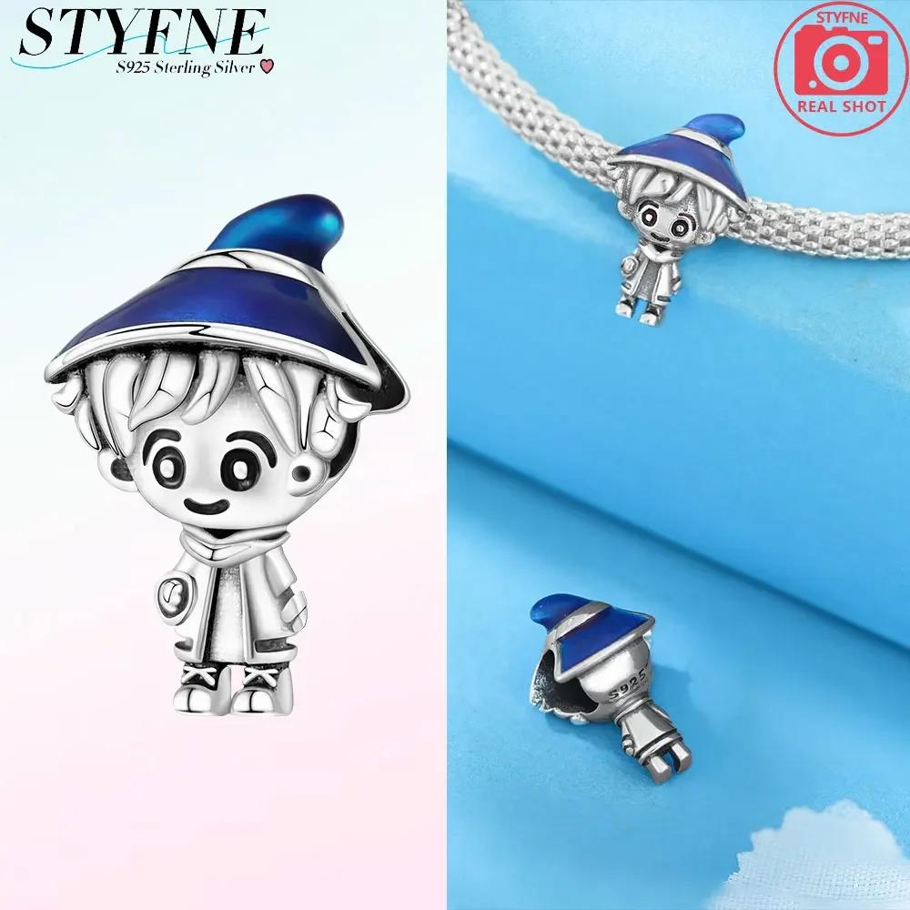 Copperhalloween Luminous Magic Hat Witch Black Cat Pumpkin Charm Bead Fit Original Brand Bracelet Jewelry Gift