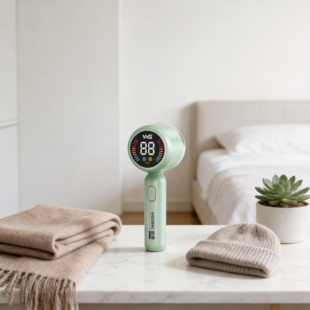 Portable Electric Lint Remover With Digital Display For Wool Sweaters And Garments