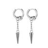 Creative Men Hoop Earrings Cone Ball Chain Dangle Silver Stainless Steel Got