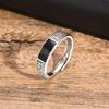 Mprainbow Punk Vintage Rings for Men, Retro Dragon Pattern Finger Band,Black Geometric Square Stone Signet Ring,Adjustable Ring
