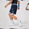 Li Ning Badfive Basketball Series Color Block Letter Mid Waist Drawstring Quick Dry Straight Casual Shorts Men Shorts Deep-Navy-Blue AAPU025-4