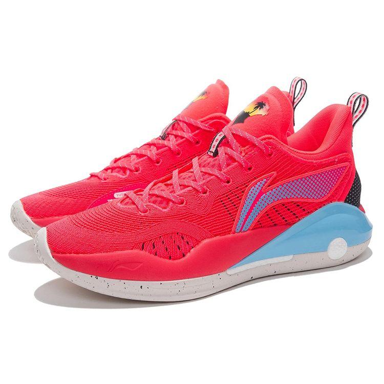 Li Ning Yu Shuai 15 V2 Anti-Slip Durable Low-Top Basketball Shoes Fluorescent Flame Red Men sneaker ABAS007-3