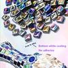 100/300Pcs Colorful Square 10X10mm Glitter Acrylic Non-Hotfix Flat Bottom Rhinestones For DIY Home Decor, Art Projects, Bathroom
