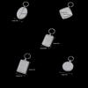 10Pcs Photo Frame Key Chain Modern Clear Personalized Round/Rectangle Insert Ring Plastic Pendants Bag DIY Crafts Accessories