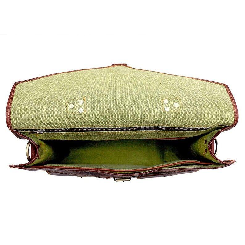 Unisex Handgemachte Tasche, Vintage Echtleder Tasche, Laptop Business Tasche Handgemacht Satchel Schultergurt Büro Schule Reise Messenger Bag