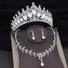 Baroque Crystal Bridal Jewelry Sets for Women Luxury Tiara Crown Necklace Earrings Bride Wedding Dress Prom Dubai Jewelry Set