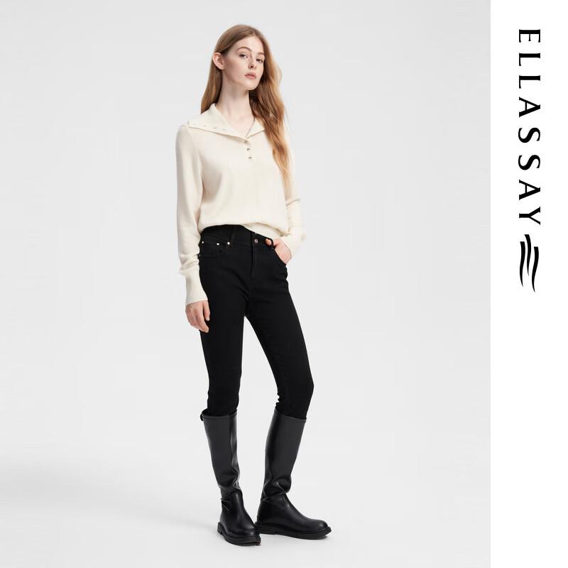 ELLASSAY Women's Cashmere High-Neck Pullover Knit Sweater