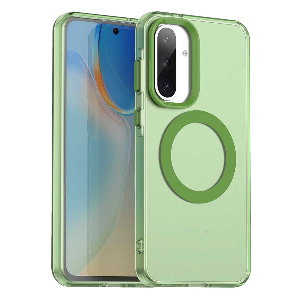 Magnetic Wireless Charging Case For Samsung Galaxy A56 A36 A26 A16 5G A55 A35 A25 A15 Cover Candy Colors Transparent Back Shell