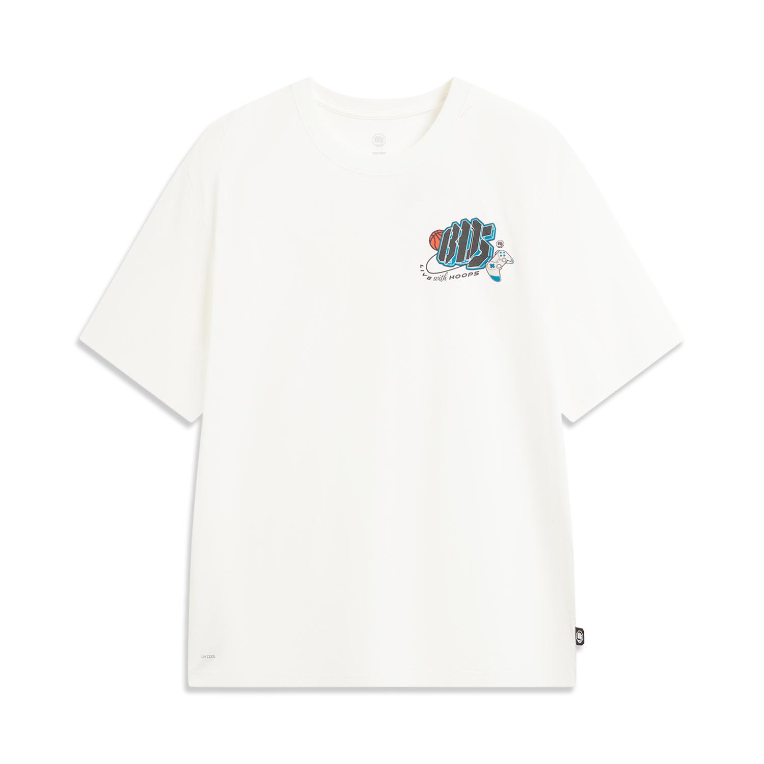 Li-Ning Bad5 Ice Feel Round Neck Pattern Letter Printed T-Shirt Men tops AHSW357-1 S