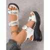 Grote Maat Dames Sandalen Zomer Ronde Neus Muffin Dikke Zool Strass