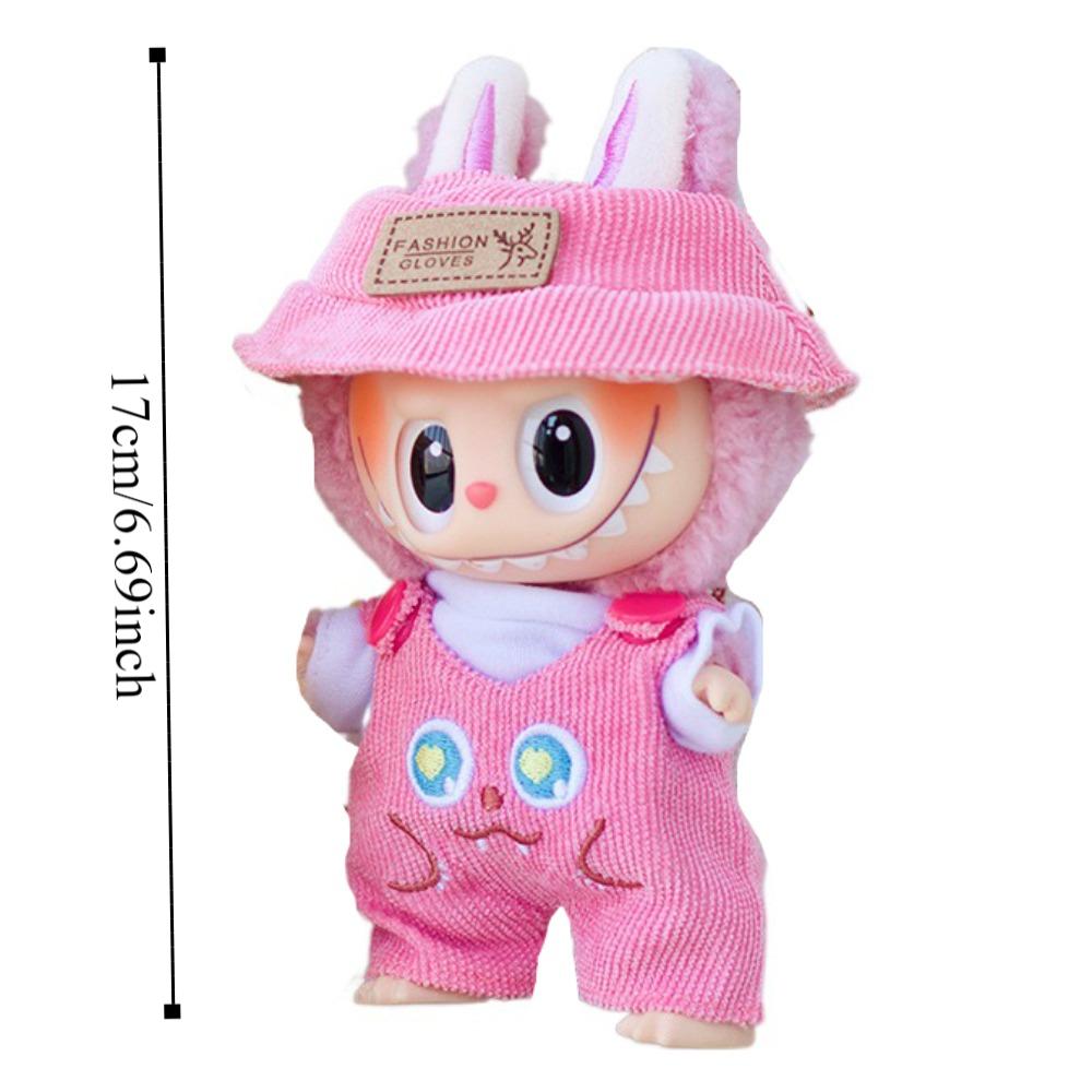 1 set Hat Sitting Party Labubu Doll Clothes Strap Pants Mini Cotton Doll's Clothes  Kids Girls Toys