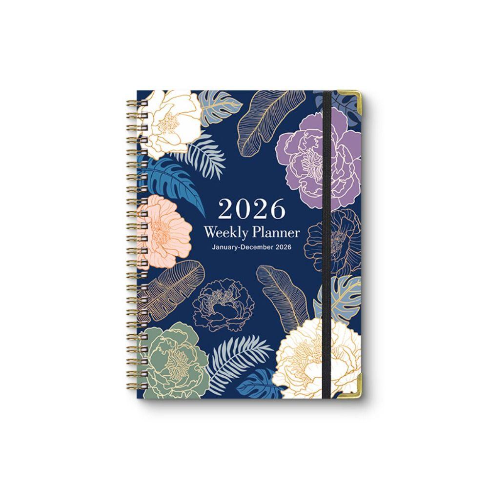 Flowers 2026 Schedule Book A5 Planner Notebook Portable Daily Planner Office Supplies
