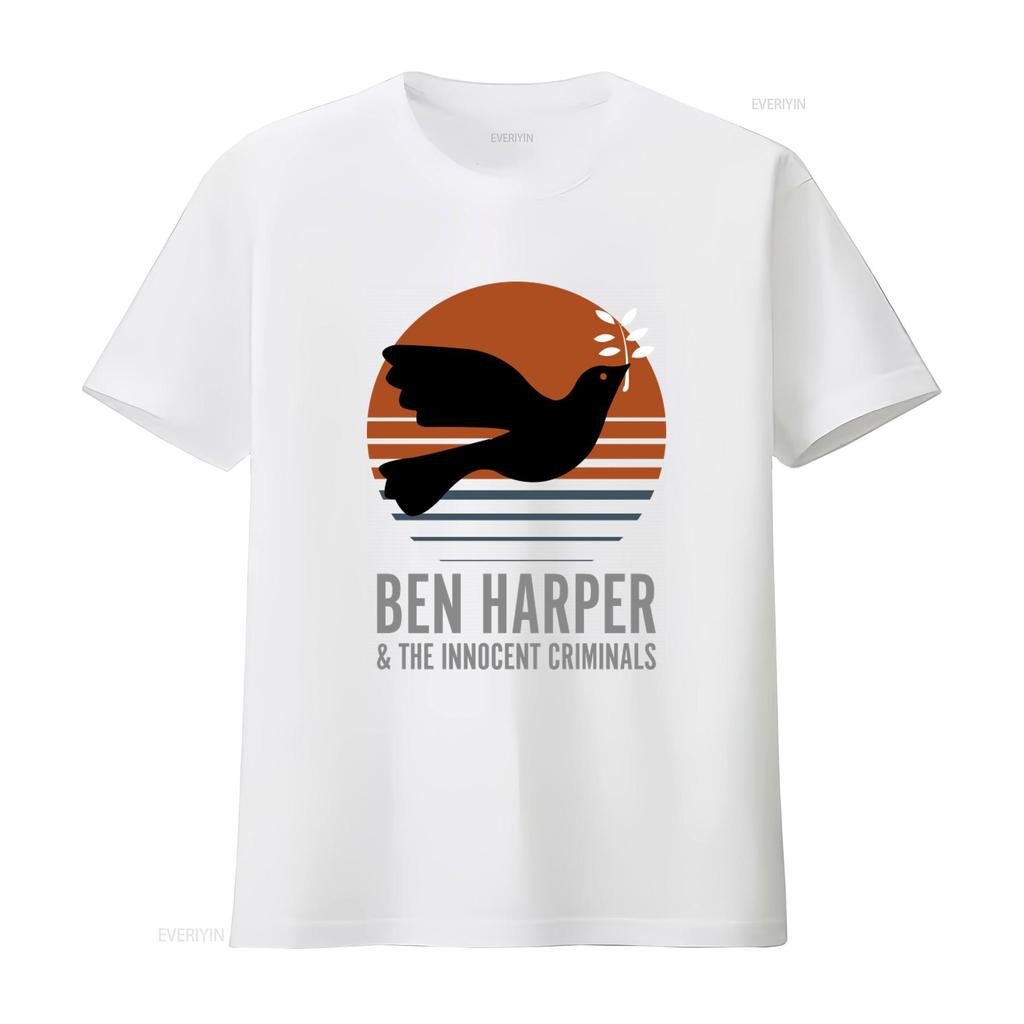 Koszulka Ben Harper the Innocent Criminals w stylu vintage z wzorem ptaka i słońca vintage Prana Lekko Stylowa moda męska
