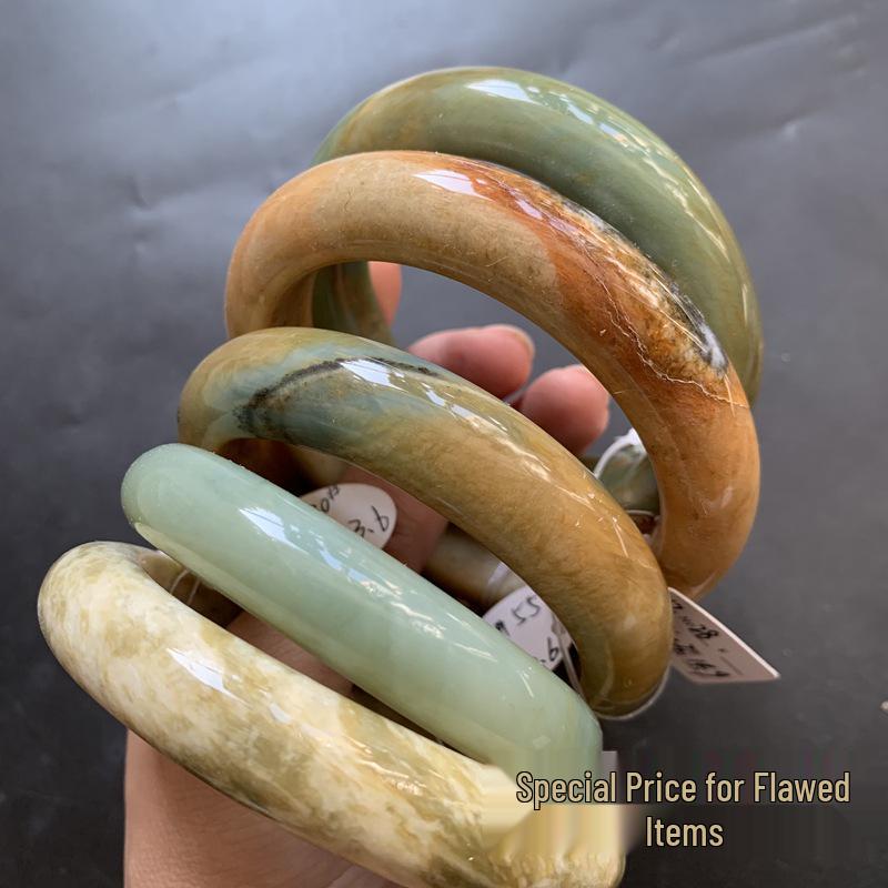 Natural Xiuyu Earth Blue Tiger Skin Yellow Sugar Bracelet 52/53