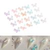 20 szt. Aurora Brokatowe Kolorowe Motyle Ozdoby do Paznokci DIY Żywica Naklejki Manicure