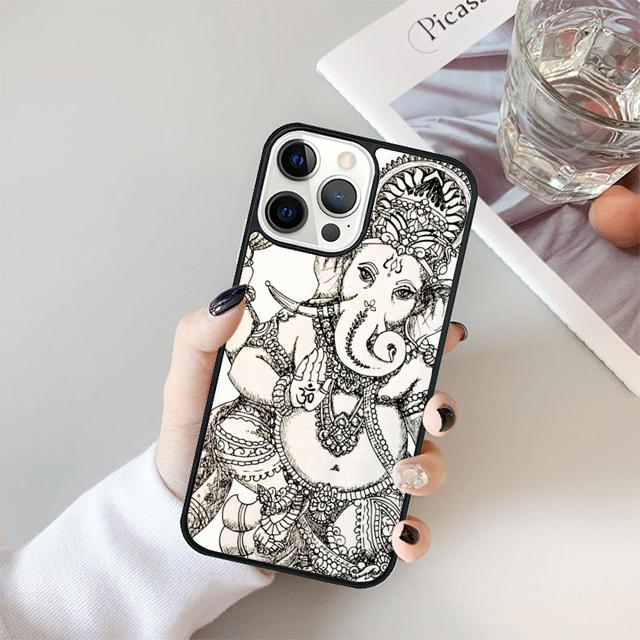 God of Wisdom Ganesh Elephant Phone Case Cover For iPhone 17 Air 15 16 14 13 12 Pro Max 11 Pro Max Plus