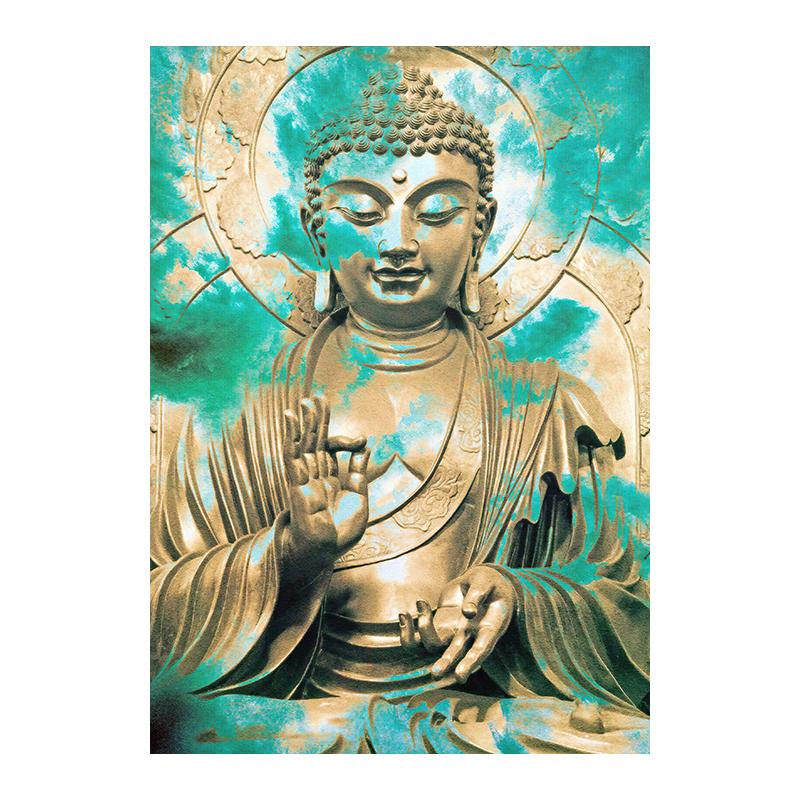 Abstract Retro Buddha Statue Portrait Figure Art Poster Canvas Painting Wall Prints Picture for Living Room Home Decor