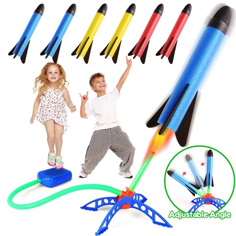 Air Rocket Foot Pump Launcher Soaring Toy Air Pressed Pedal Jump Toy Sports Game Fun Set for Children Outdoor Active Play Gift