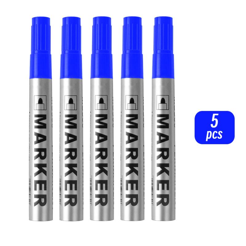 5Pcs Permanent Paint Marker Pen 2Mm Waterproof Black Pen For Tyre Oily Markers Quick Drying Signature Pen Stationery Supplies