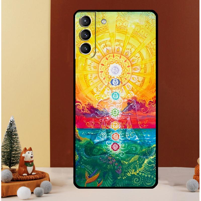 Mandala Chakra Yoga Case For Samsung Galaxy S22 S23 S24 Ultra Note 20 10 Plus S8 S9 S10 S20 FE S21 FE Cover