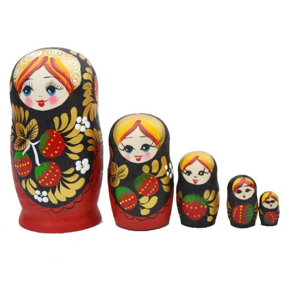 Strawberry Girls Matryoshka Doll 5 Layers Russian Nesting Doll Classic Nesting Dolls Birthday Gift
