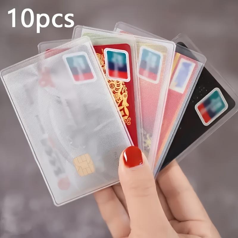 10pcs Transparent Card Sleeves - Reusable, Dustproof, Scan-Friendly Design for Credit, ID,and Bus Cards Ideal for Home, Office, and Gift Use