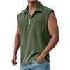 Men's Summer Solid Color Sports Zipper Lapel Vest Men's Sports Casual Vest