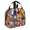 Cartoon Curious George Funny TV Monkey  Anime  Insulated Lunch Bags for Women  Resuable Thermal Cooler Bento Box School