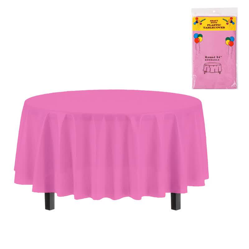 Disposable Solid Color Round Plastic Tablecloth