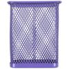 Purple Metal Rectangle Mesh Pen Pencil Holder Organizer