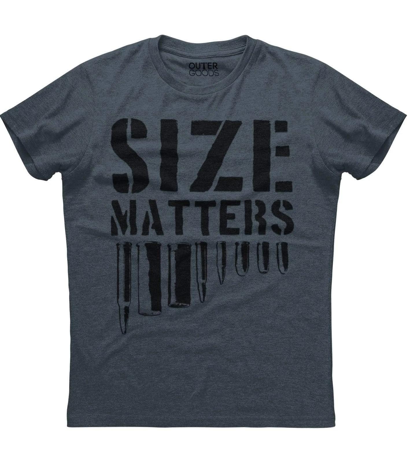 Patriotic American Gun Lover Tee Bullet Size Matters T-shirt L