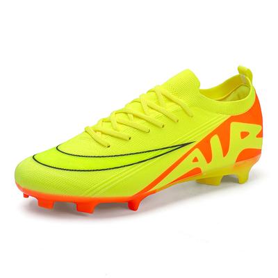 Chaussures de Football Sans Couture Tissées Volantes Crampons FG Cuir Pieds Garçons Filles Adolescents Étudiants Antidérapantes Entraînement Chaussures de Sport