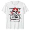 I Steal Hearts Skeleton Valentines Day Love Unisexs TShirt Unisexs Tee Graphic Top