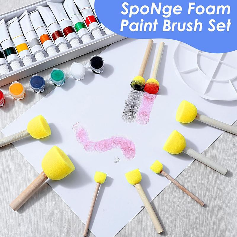 20Pcs Foam Brush Set 4 Size Sponge Brush Sponge Paint Brushes Kit Washable Foam Paint Brushes for Arts Crafts DIY Painting Stain