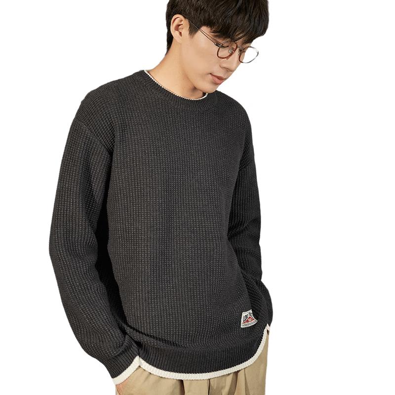 TonLion Men s Casual Color-block Round Neck Knit Sweater XL