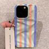 Blue And Pink Stripes Phone Case For Iphone 13 15 17 16 ProMax 11 14 12 Pro 14 Plus Shell Concave Convex Coque Cover