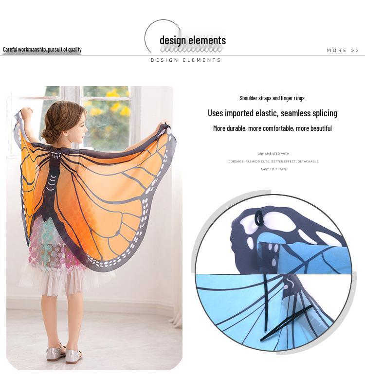 Children's Elf-Style Angel Butterfly Costume Set with Wings and Mask