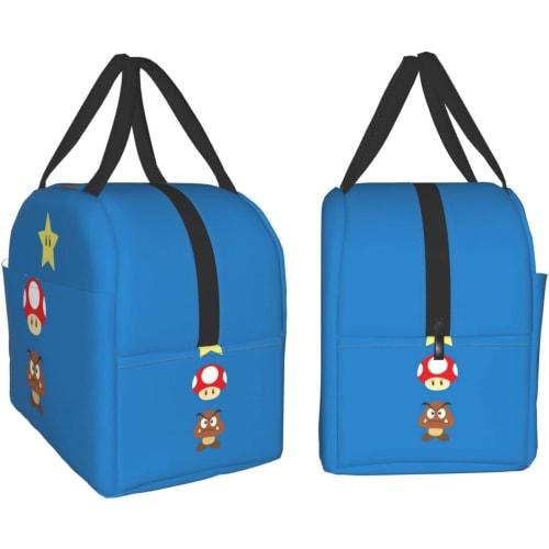 Asamike Lunch Bag, Insulated Lunch Bag, Cute Super Mario Design, Stylish Large Capacity Lunch Box, Insulated Lunch Bag with Pockets, Food Storage, Ins