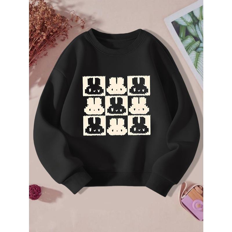 European sizes Kid s Crew Neck Sweatshirt Casual Fashion Printed Top 110 чёрный
