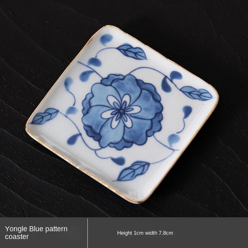 

Blue and White Teapot Vintage Tea Water Separation Express Single Teapot Kung Fu Teacup Coaster Tea Infuser Tea Kettle