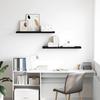 Floating Shelves 2 Pcs. Black 90 X 23.5 X 3.8 Cm MDF