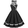 GMXIA Vintage patchworkové šaty bez rukávů s holínkami v pase a sukní Pompadour