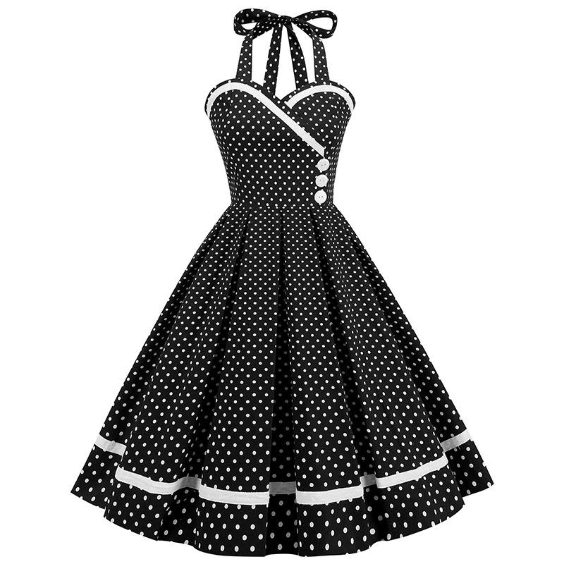 GMXIA Vintage patchworkové šaty bez rukávů s holínkami v pase a sukní Pompadour