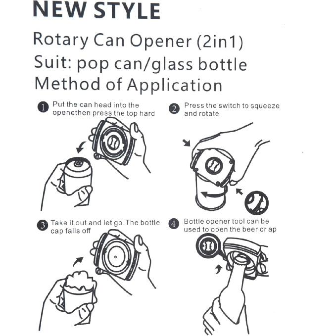 Two-in-One Blue Manual Can Opener for 8-19 Oz Beverage Cans, Bottle Opener, Household Bar Tool