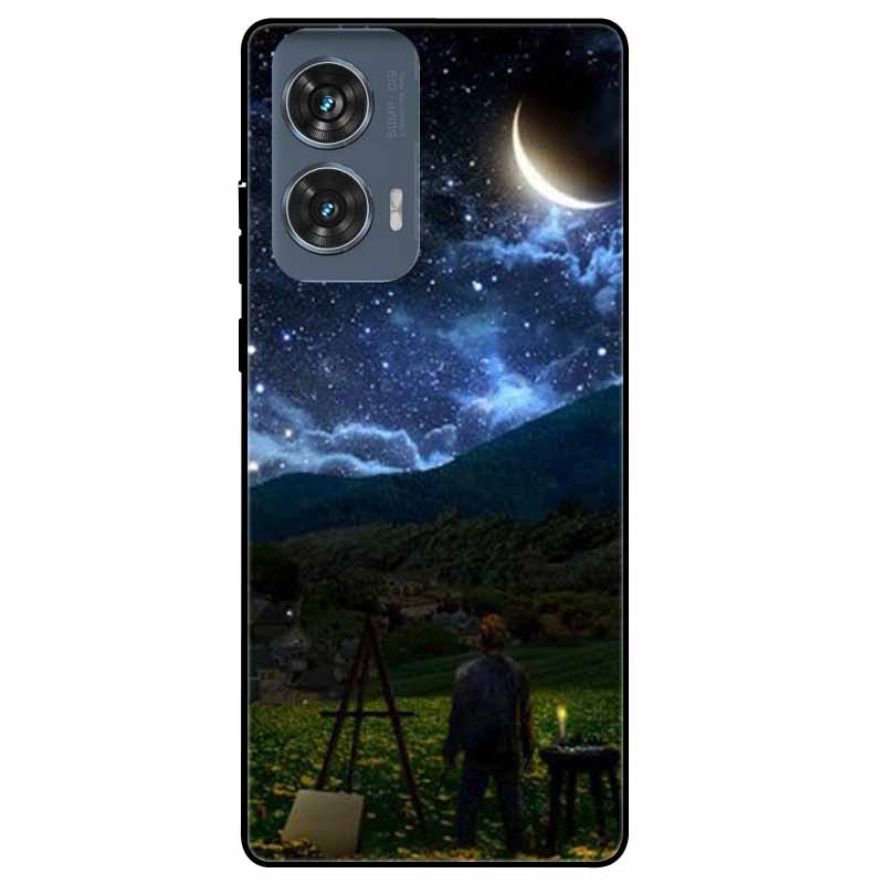 For Moto Edge 50 Fusion Case Silicone Space Animal TPU Soft Black Cover For Motorola Edge 50 Fusion Cases 50Fusion Cool TPUCover