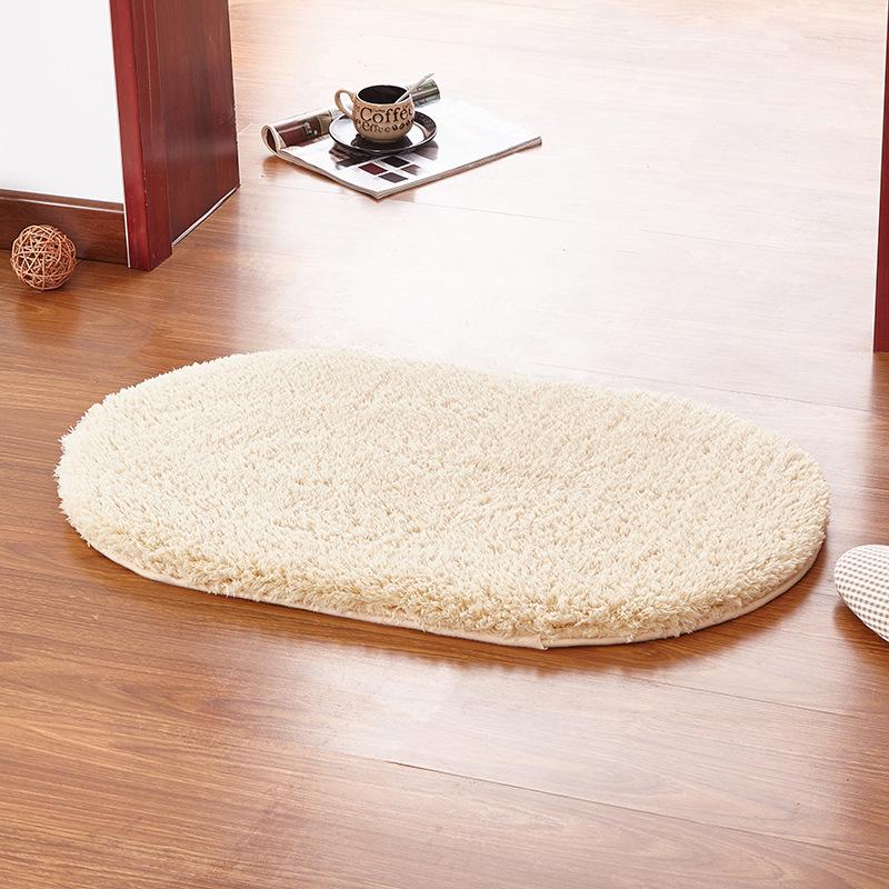 Water Absorbent Oval Plush Non-Slip Floor Mat Rug Living Room Doormat Carpet
