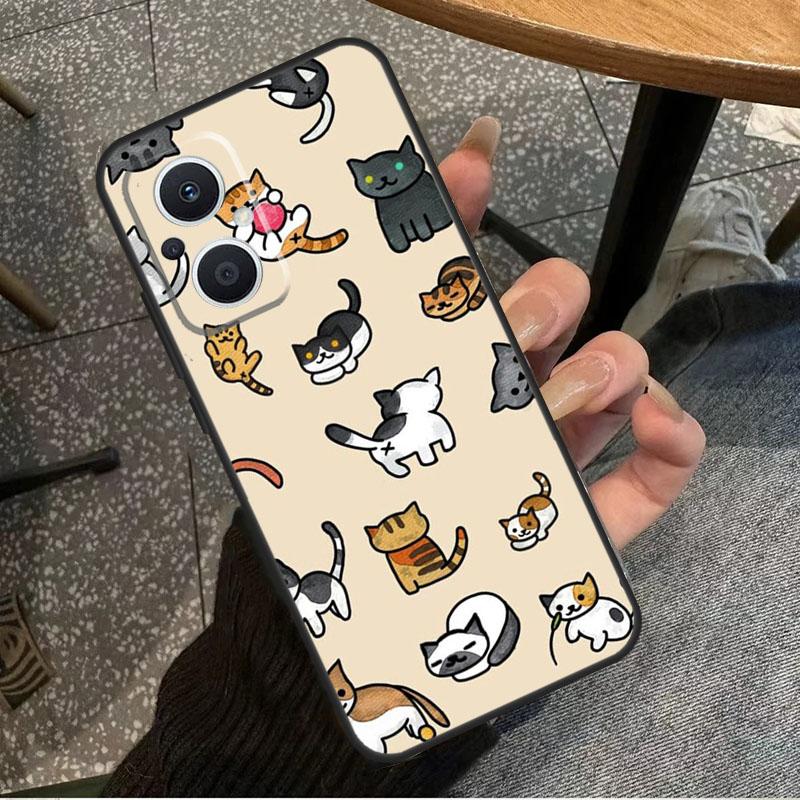 

Funny cute cats For OPPO Reno 11F 12F 13F 14F 8T 10 11 12 13 14 Pro 8 7 Lite OPPO Find X8 X6 X5 X9 Pro Case OPPO Reno13 F